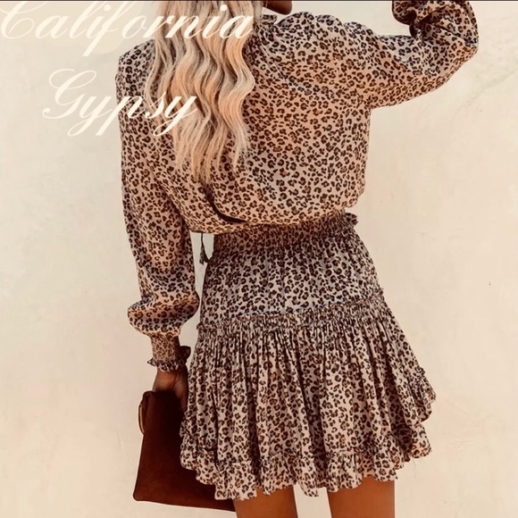 LAST ONE Leopard Print Chic Ruffle Dress - Picture 7 of 16